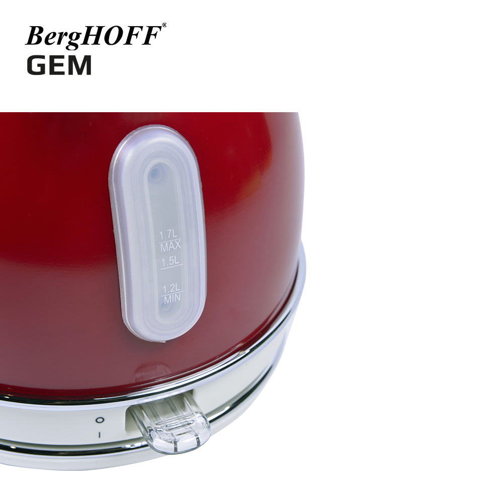 Berghoff Gem Retro 1.7 Litre Kırmızı Yuvarlak Su Isıtıcısı