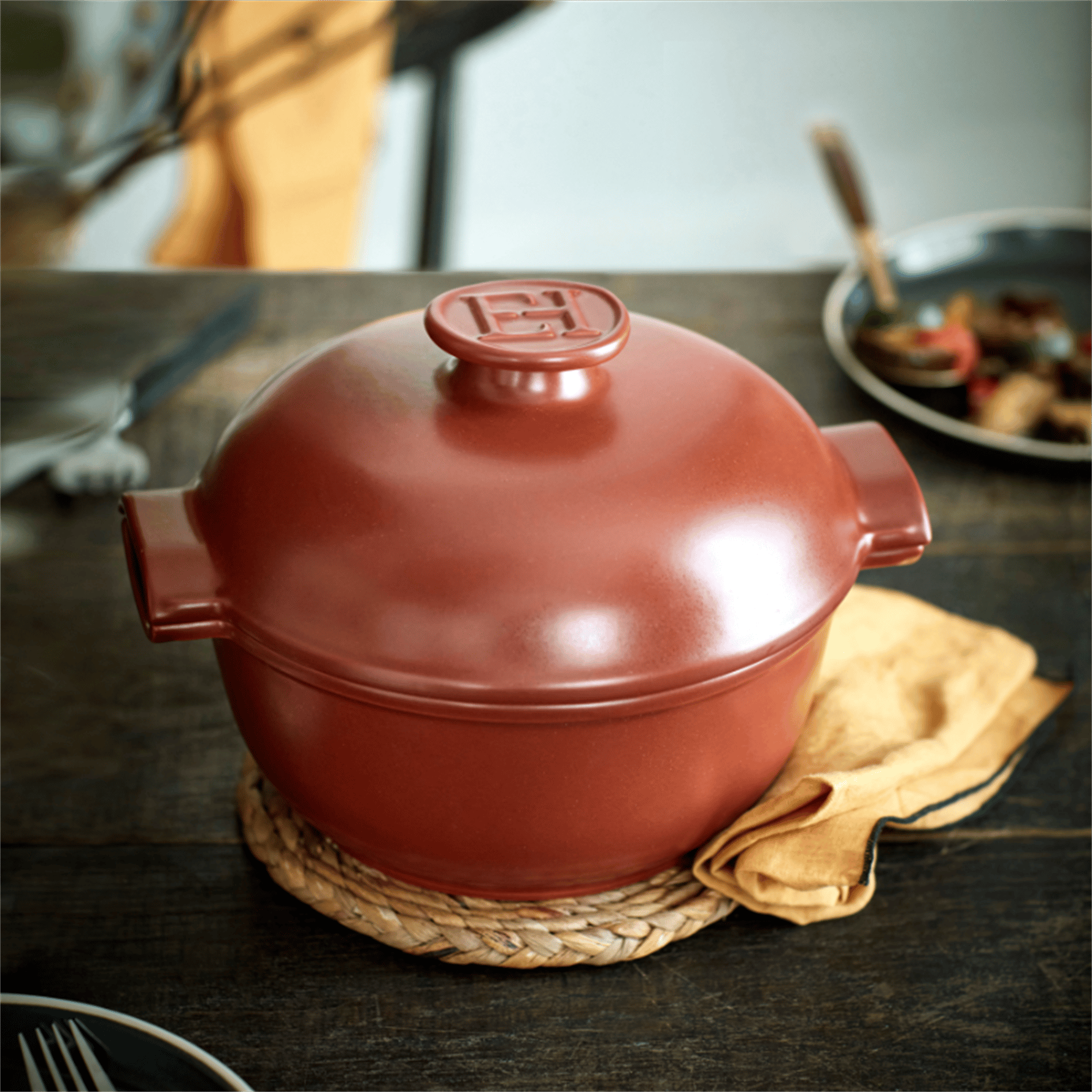 Emile Henry İnduksiyon Uyumlu Yuvarlak Tencere 4 L/27 cm