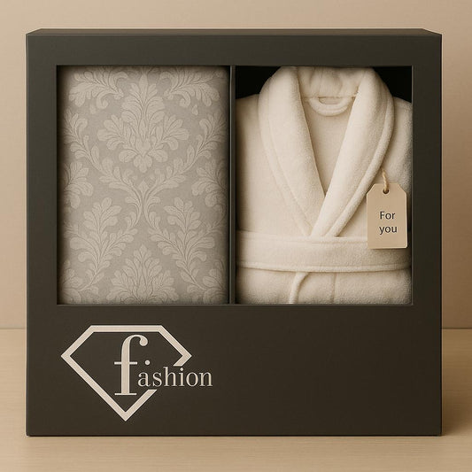 Luxury Fashion Bornoz ve Havlu Seti – Hediye Kutusu
