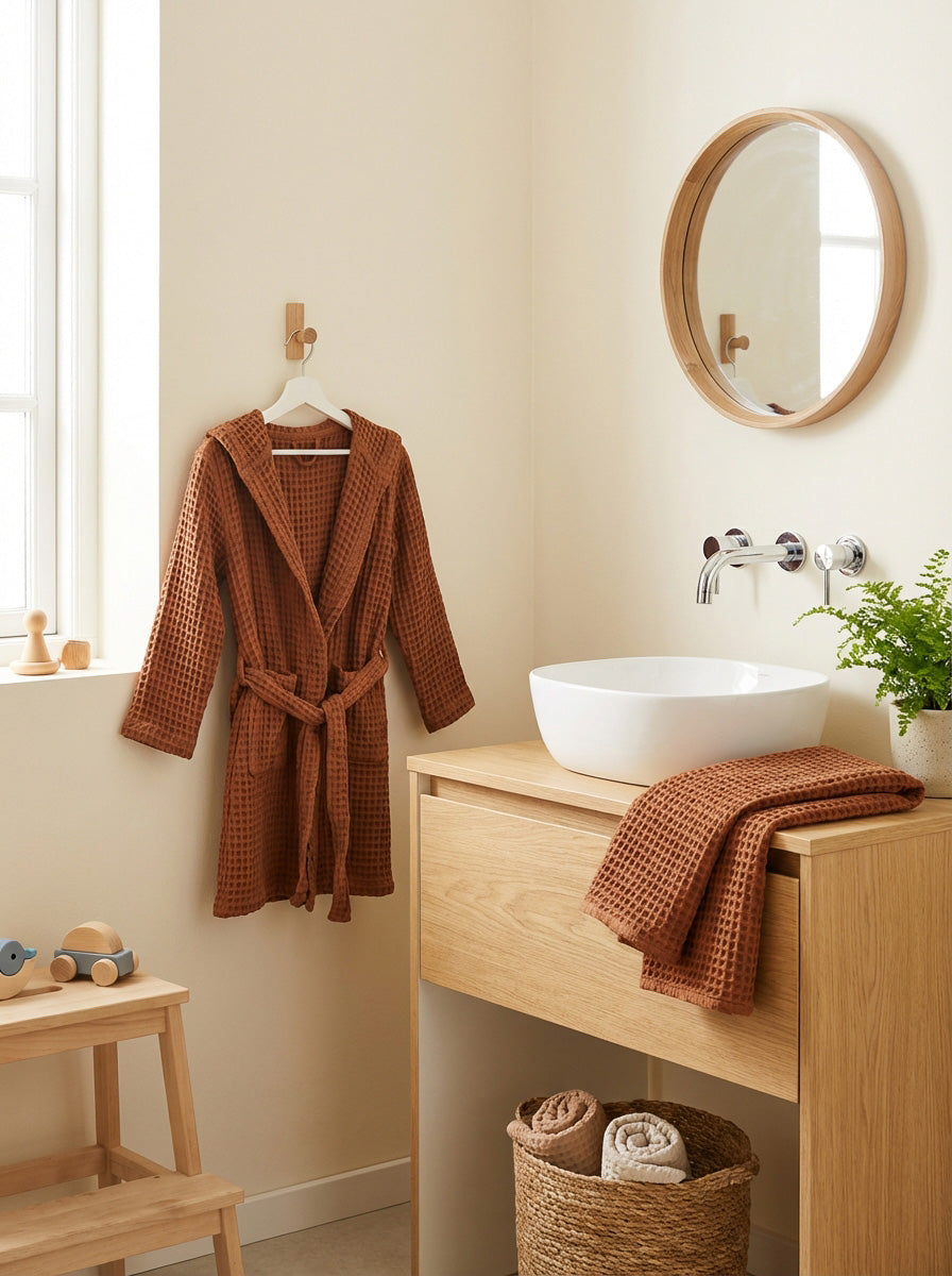 Ecobox %100 Pamuk 8-10 Yaş Kapşonlu Çocuk Bornozu