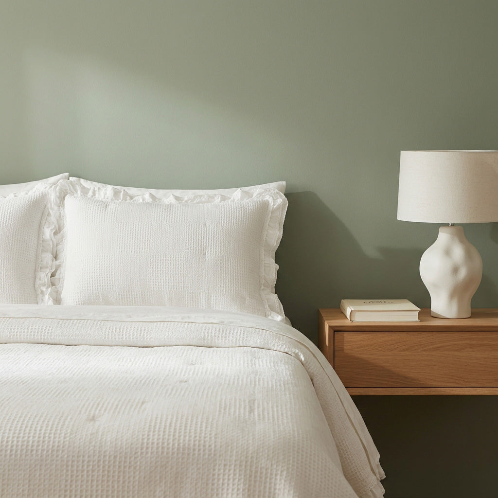 Ecobox Aloha Ecru Çift Kişilik Fırfırlı Nevresim Takımı 200 x 220 cm