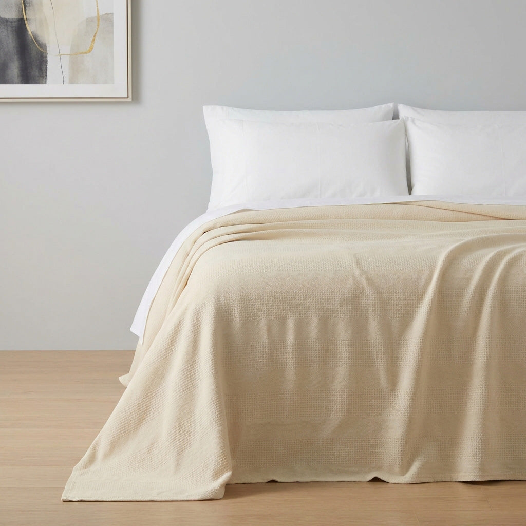 Ecobox Lotus Bej Çift Kişilik %100 Pamuk Pike 200 x 230 cm