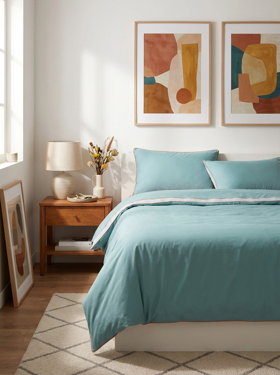 Sevenhill Marin Aqua Çift Kişilik %100 Pamuk Nevresim Takımı 200 x 220 cm