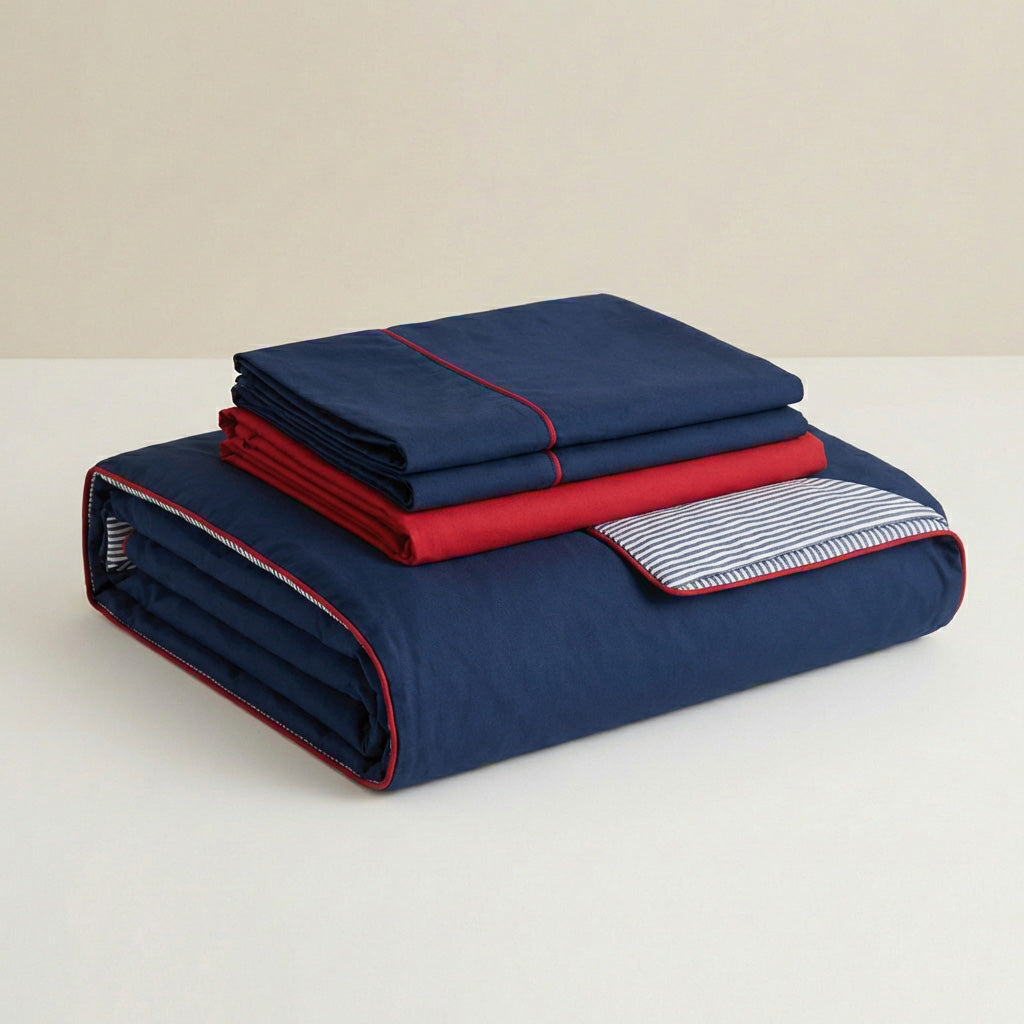 Sevenhill Marin Lacivert Çift Kişilik %100 Pamuk Nevresim Takımı 200 x 220 cm