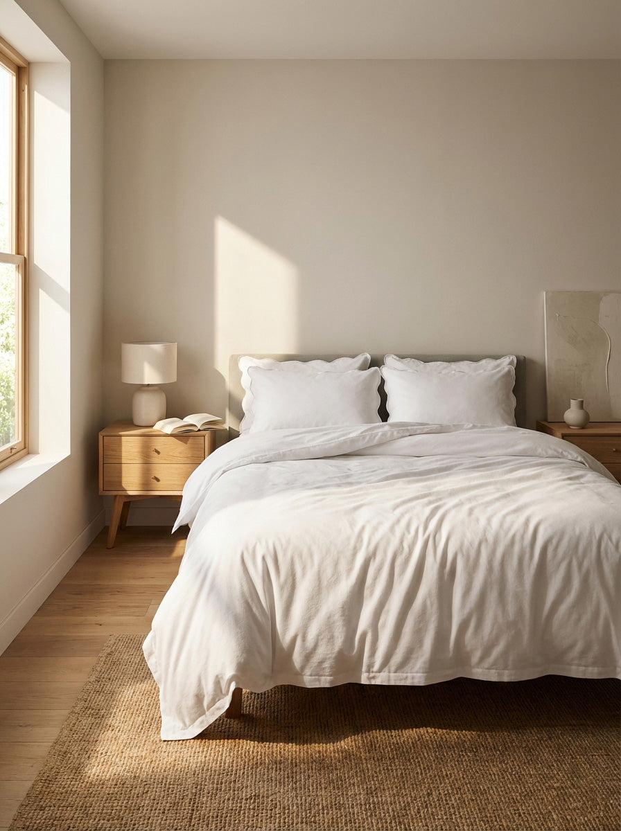 Sevenhill Natural White Çift Kişilik %100 Pamuk Nevresim Takımı 200 x 220 cm