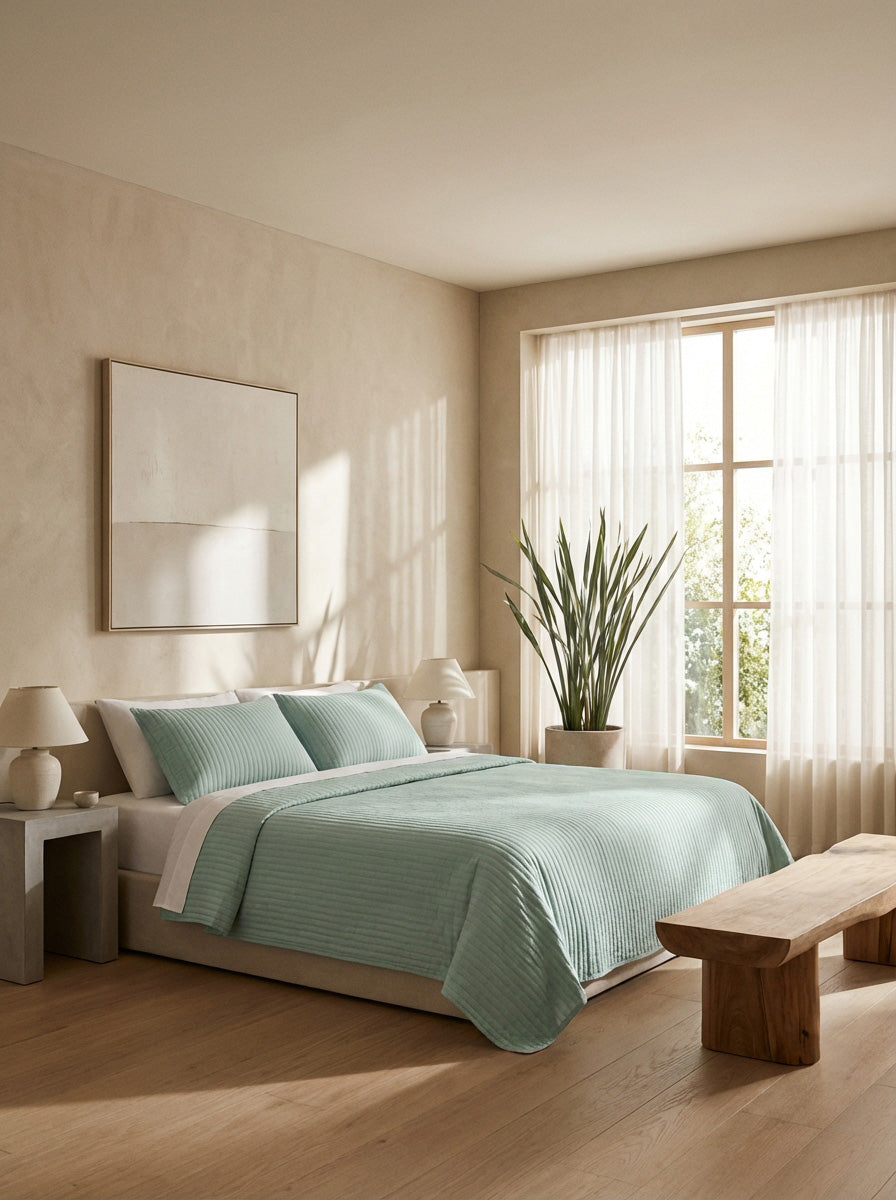 Sevenhill Vita Mint Çift Kişilik Yatak Örtüsü 230x260 cm