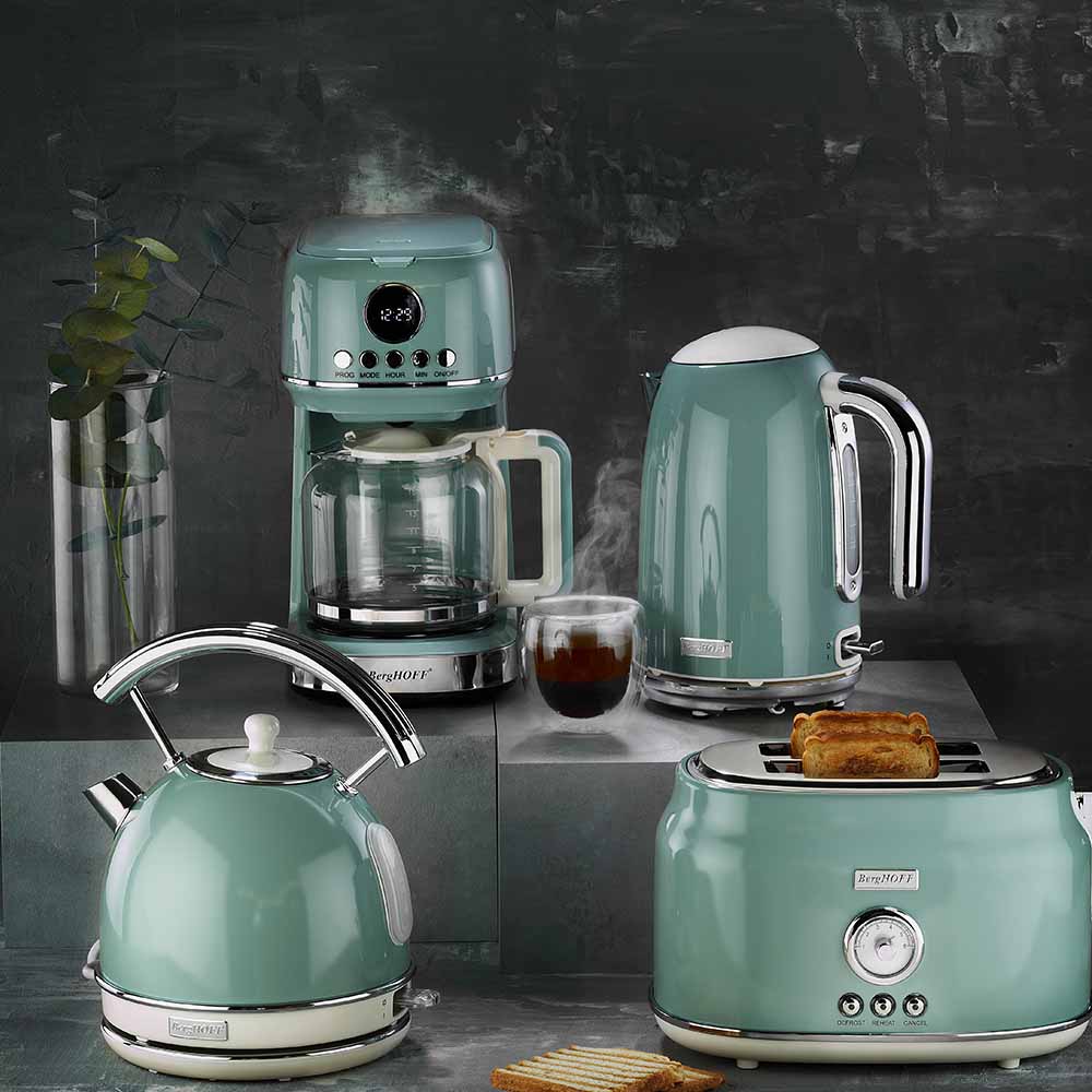 Berghoff Gem Retro 15 bardak Mint Yeşil Filtre Kahve Makinesi