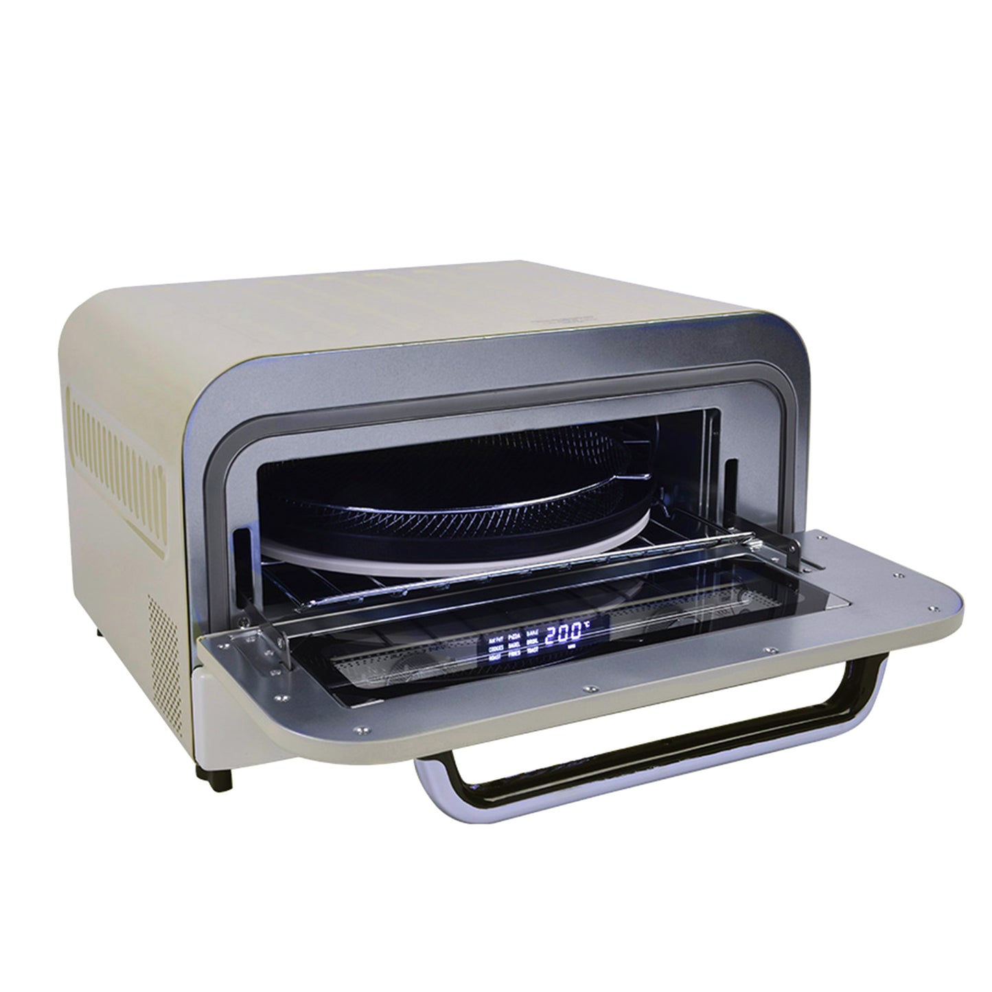 Berghoff Gem Retro 2000 W Vanilya Krem Airfryer Pizza Fırını