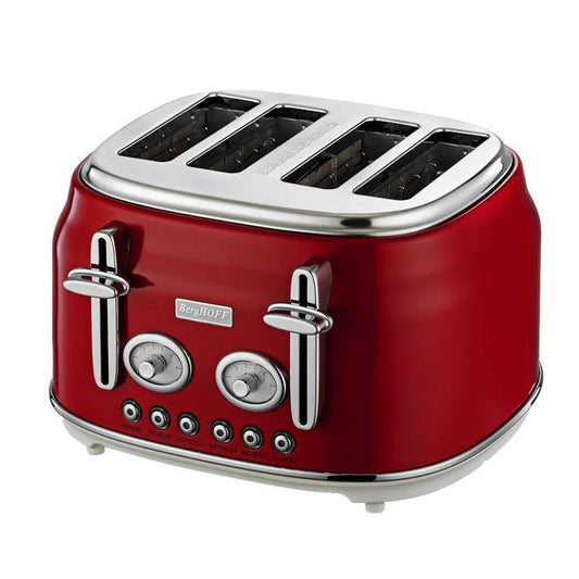 Berghoff Gem Retro Kırmızı Dört Dilim Ekmek Kızartma Makinesi