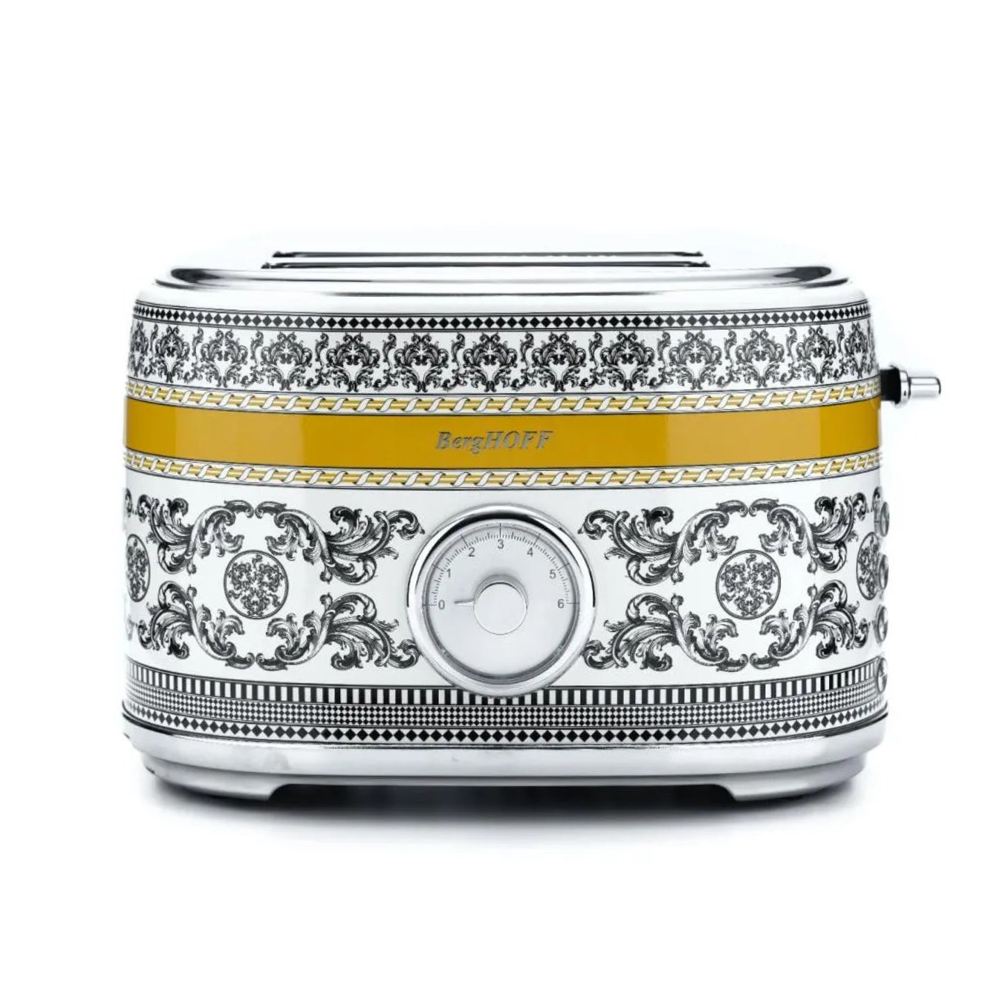 Berghoff Gem Royal Margery Siyah Sarı Desenli İki Dilim Ekmek Kızartma Makinesi
