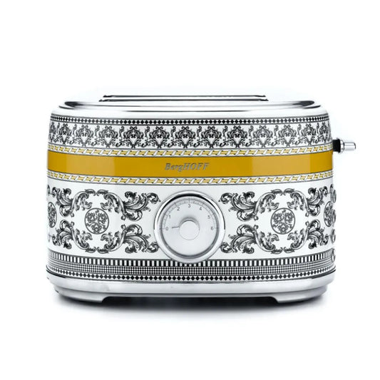 Berghoff Gem Royal Margery Siyah Sarı Desenli İki Dilim Ekmek Kızartma Makinesi