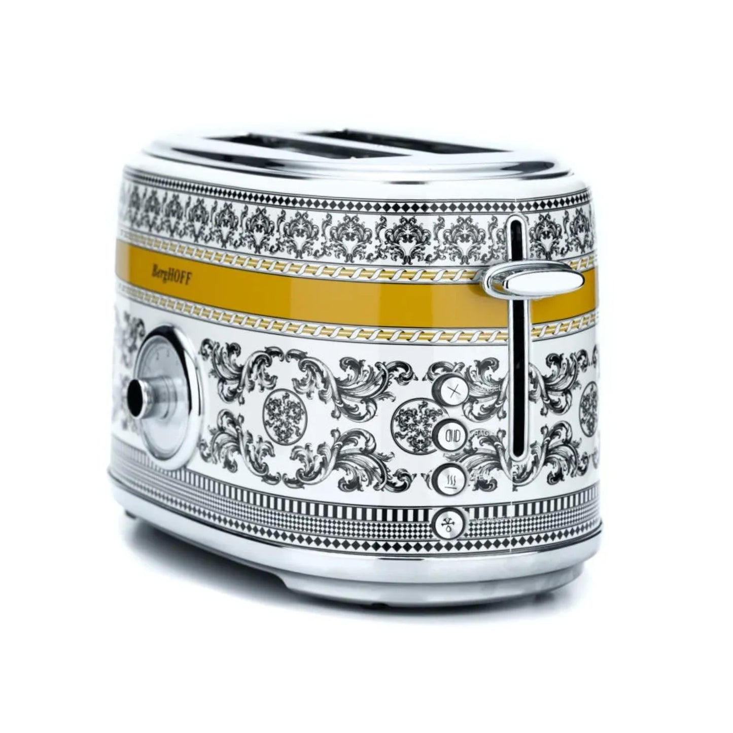 Berghoff Gem Royal Margery Siyah Sarı Desenli İki Dilim Ekmek Kızartma Makinesi