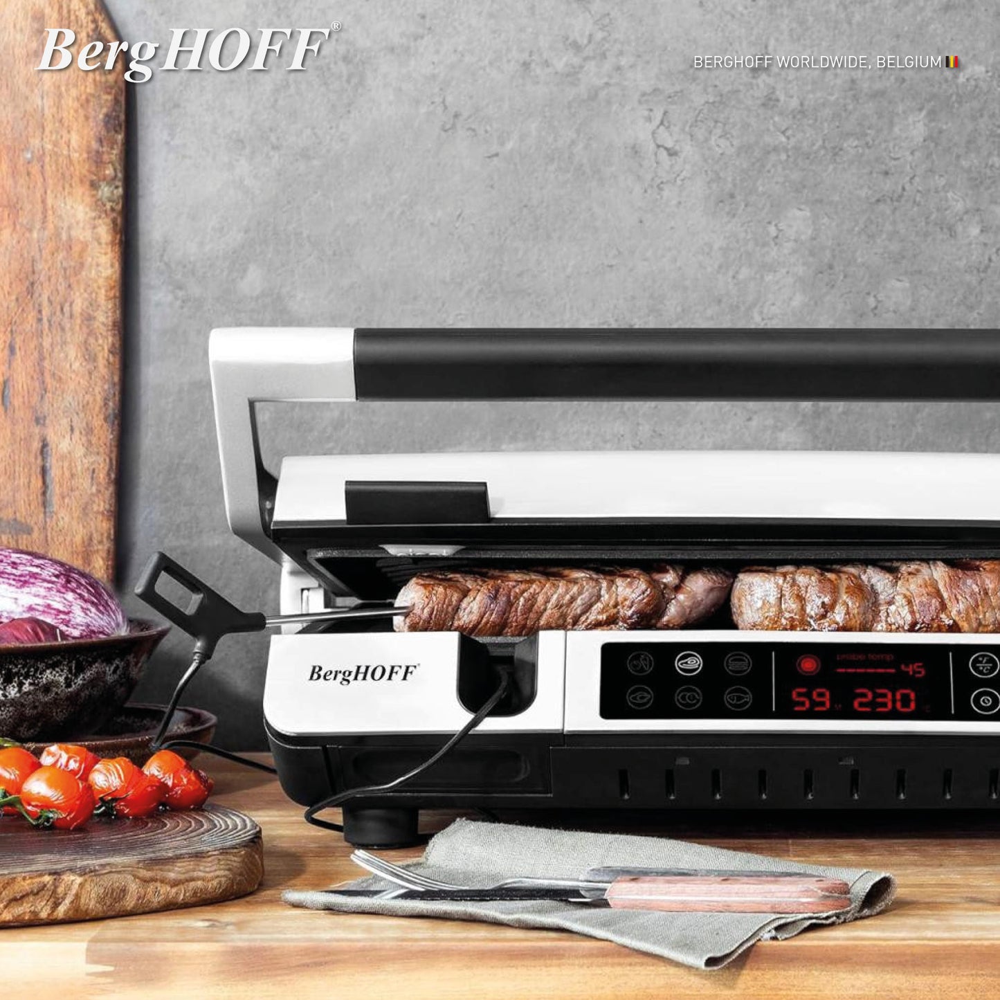 BergHOFF GEM TITAN PRO 6 Programlı Advanced Design Çelik Izgara ve Tost Makinesi
