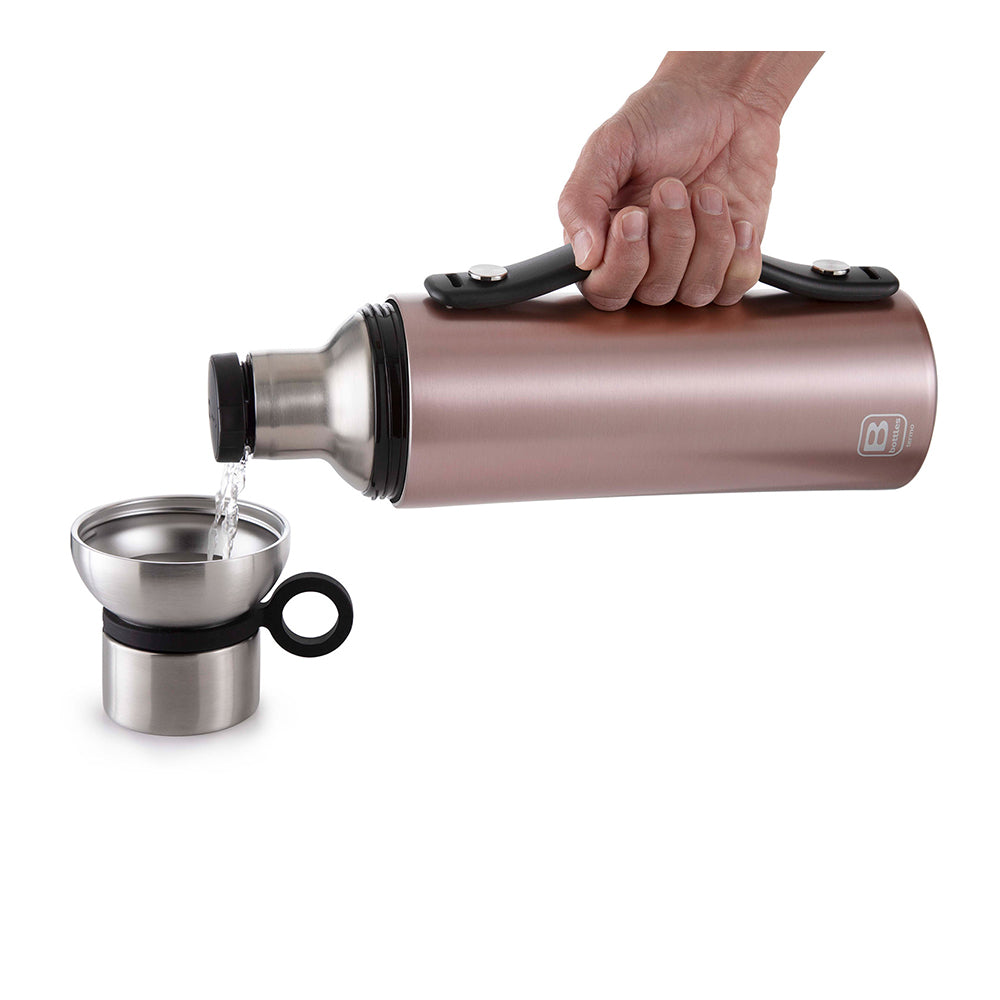 Bugatti Termo Taşıma Kulplu Paslanmaz Çelik Rose Gold Termos 1500Ml
