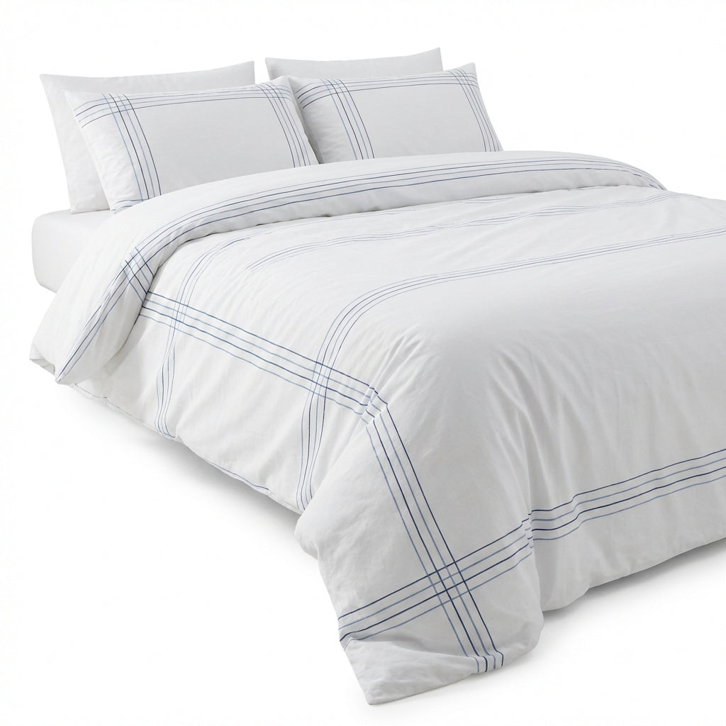 Ecobox Precore Turkuaz Çift Kişilik %100 Pamuk Nevresim Takımı 200x220 cm