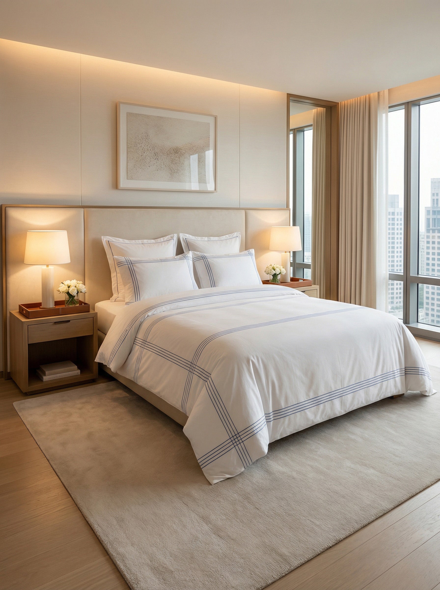 Ecobox Precore Turkuaz Çift Kişilik %100 Pamuk Nevresim Takımı 200x220 cm