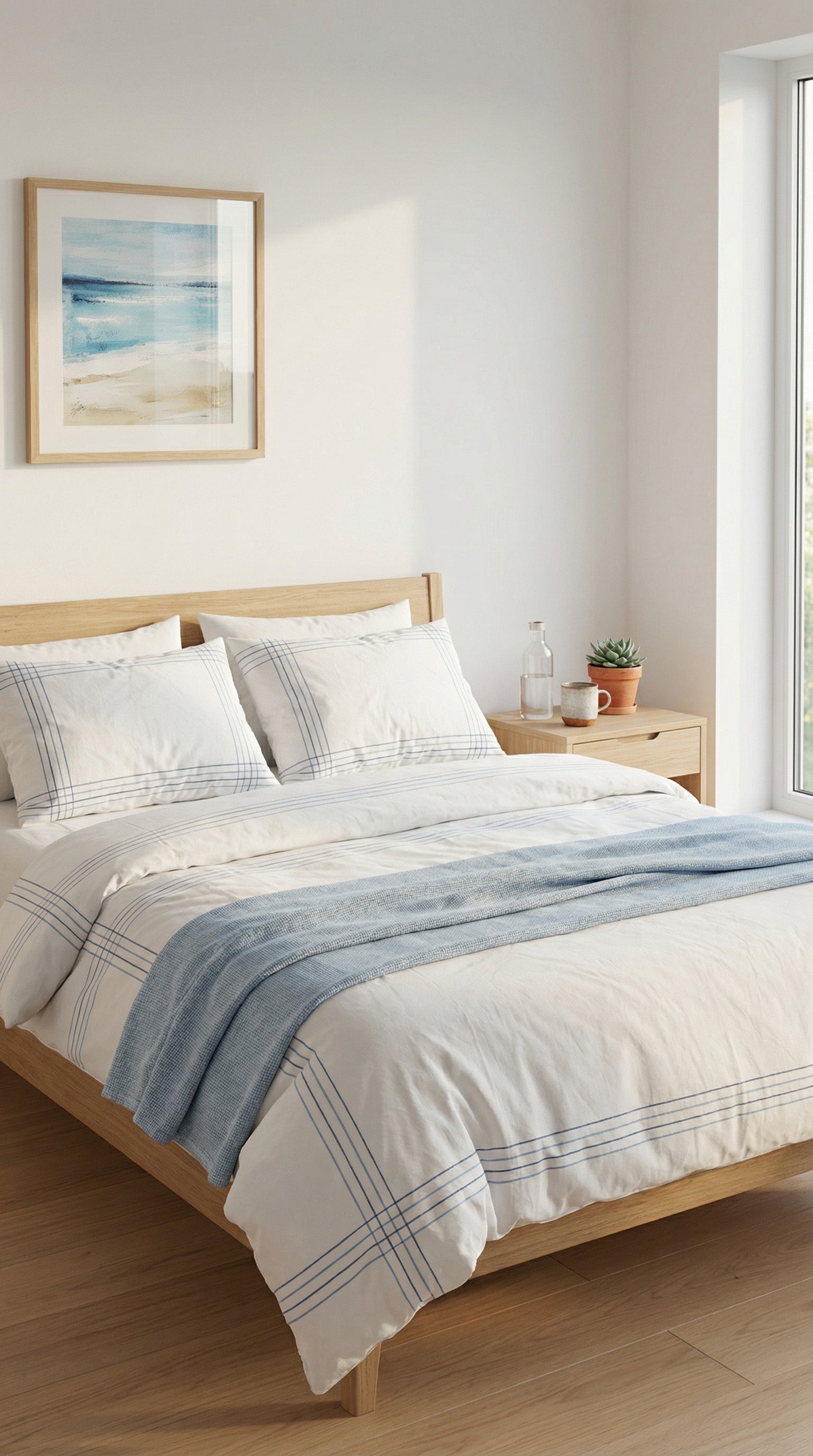 Ecobox Precore Turkuaz Çift Kişilik %100 Pamuk Nevresim Takımı 200x220 cm