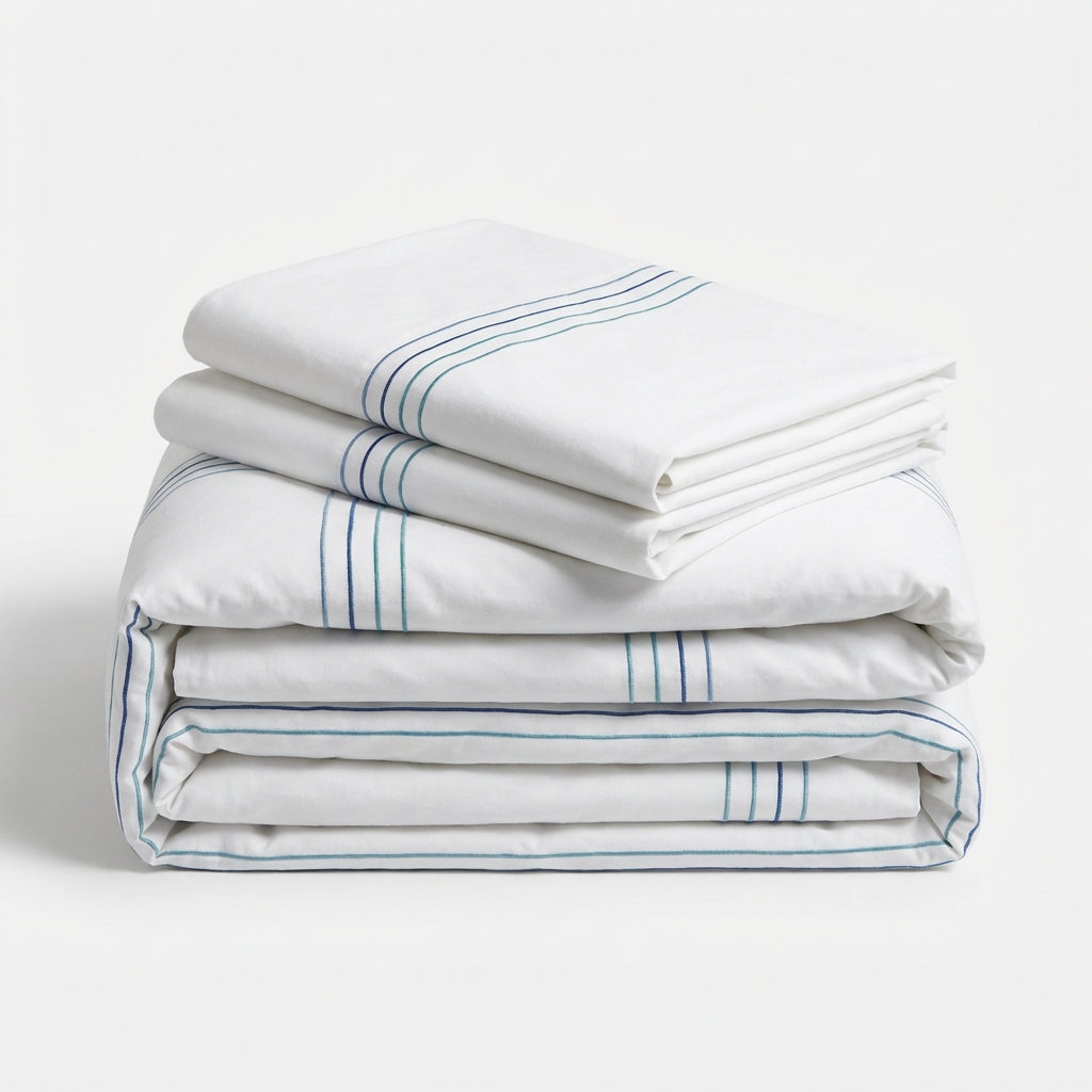 Ecobox Precore Turkuaz Çift Kişilik %100 Pamuk Nevresim Takımı 200x220 cm