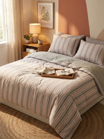 Ecobox Ballere Bej Çift Kişilik %65 Pamuk Nevresim Takımı 200 x 220 cm