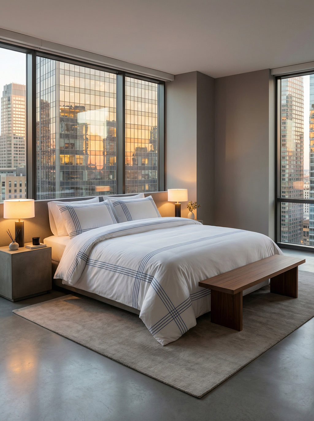 Ecobox Precore Turkuaz Çift Kişilik %100 Pamuk Nevresim Takımı 200x220 cm