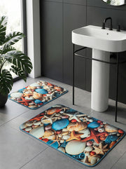 Ecobox Deniz Banyo Paspası 2'li Takım Kaymaz Tabanlı – Emici Yüzeyli, Yıkanabilir Kullanım