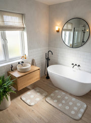 Ecobox Lilla Banyo Paspası 2'li Takım Kaymaz Tabanlı – Emici Yüzeyli, Yıkanabilir Kullanım