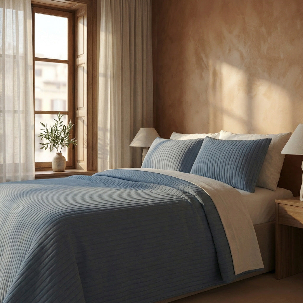 Sevenhill Vita Indigo Çift Kişilik Yatak Örtüsü 230x260 cm