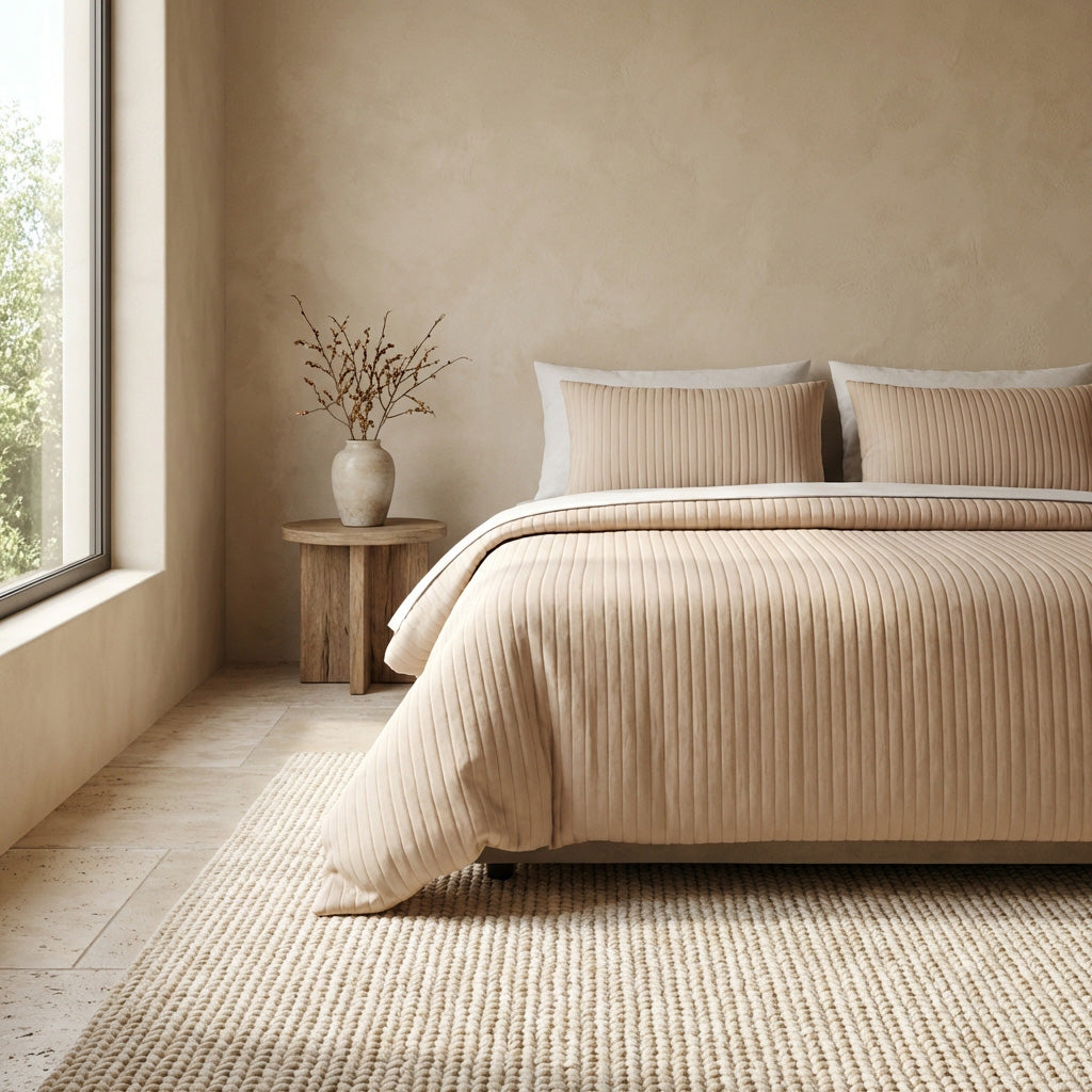 Sevenhill Vita Bej Çift Kişilik Yatak Örtüsü 230x260 cm