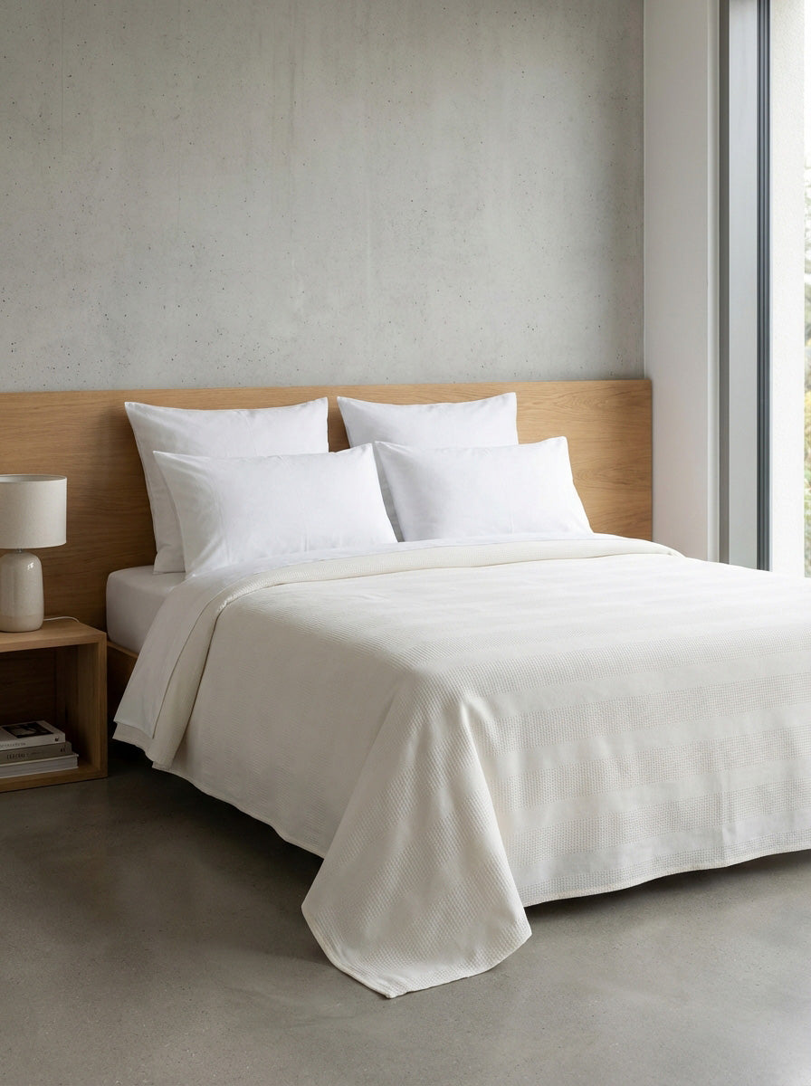 Ecobox Lotus Vanilla Çift Kişilik %100 Pamuk Pike 200 x 230 cm