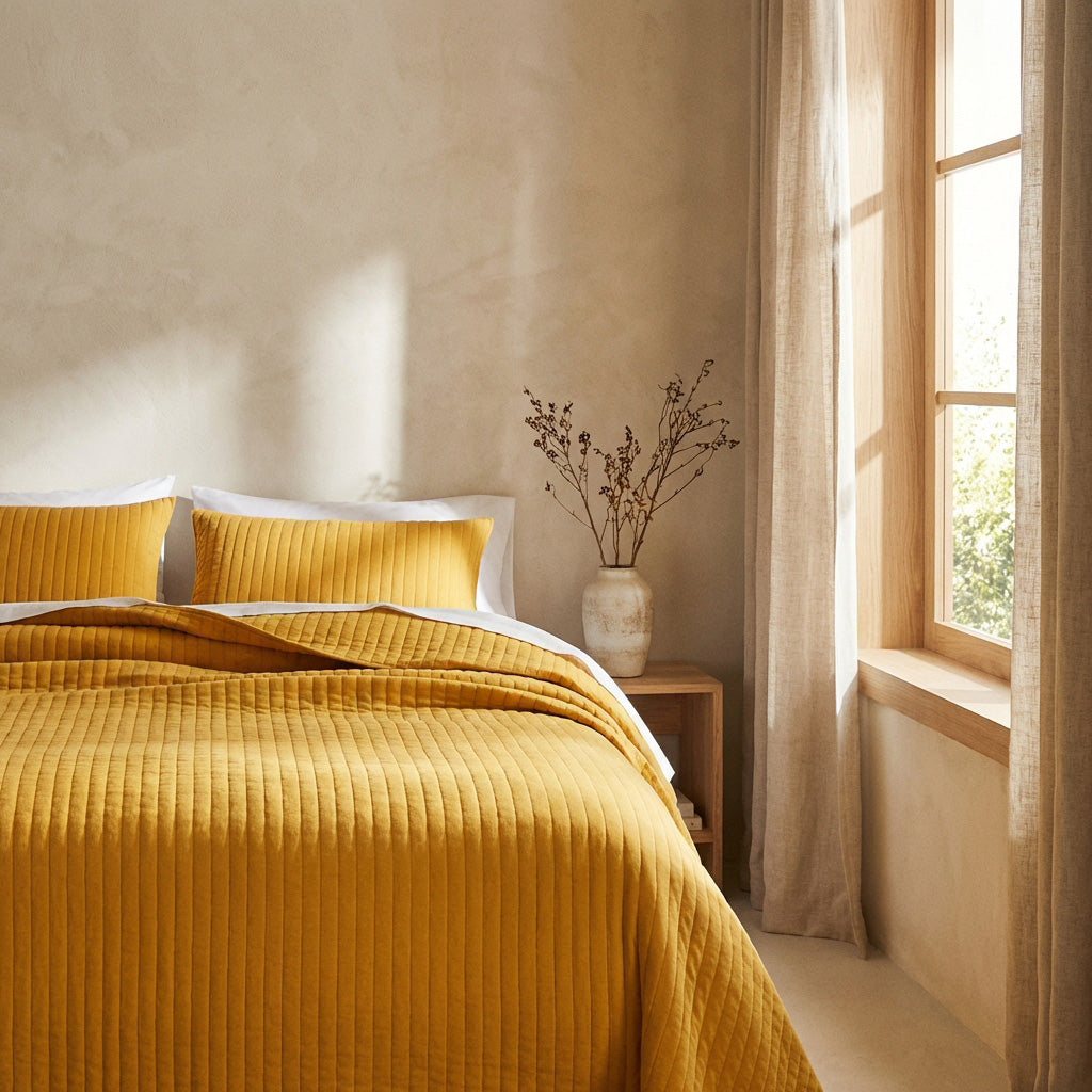 Sevenhill Vita Yellow Çift Kişilik Yatak Örtüsü 230x260 cm